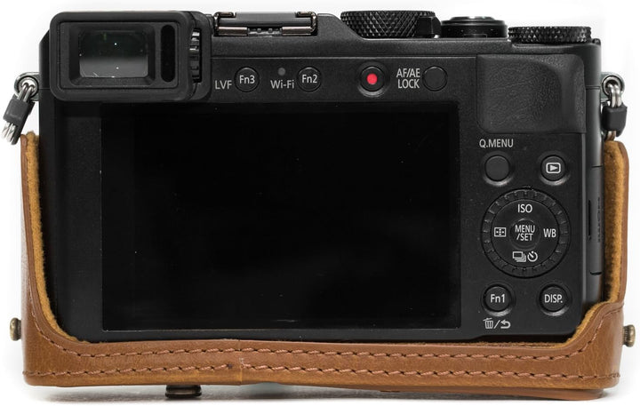 MegaGear Ever Ready Kameratasche aus Leder für Panasonic LUMIX LX100, DMC-LX100 Kamera (Hellbraun) (