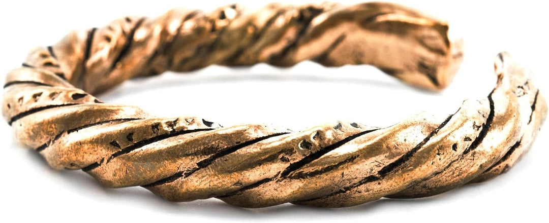 Windalf Wikinger Bronze Armreif FRAYA Ø 6.6 cm Skandinavischer Armschmuck Gekordelt Cosplay Bronzesc