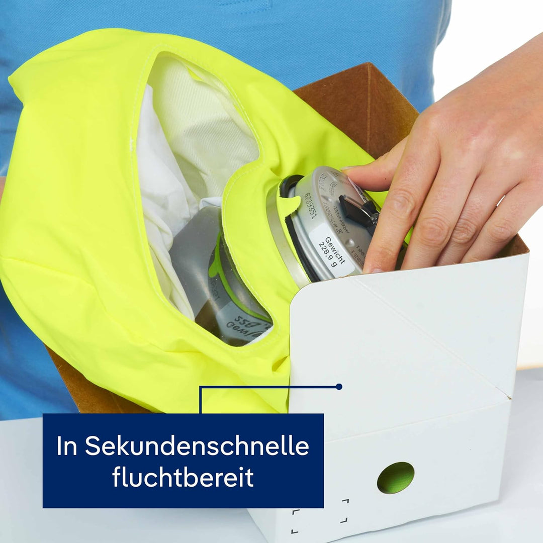 Dräger PARAT 5500 Brand-Fluchthaube | Effektive Rettungshaube mit CO P2 Filter PARAT 5510 Single Pac
