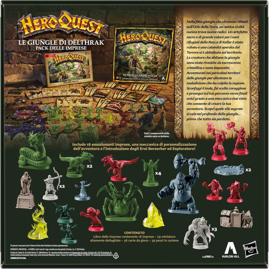 Avalon Hill, HeroQuest, Dschungel-Pack von Delthrak | Rollenspiele | Ab 14 Jahren | Für 2-5 Spieler