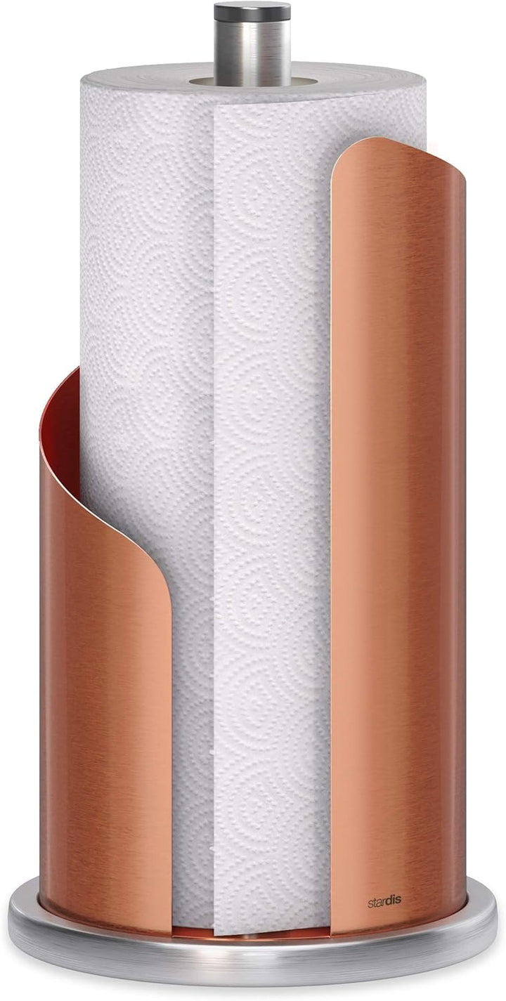 Design Küchenrollenhalter Edelstahl matt H 30 Ø15 cm Rollenhalter Papierrollenhalter für Küchenrolle