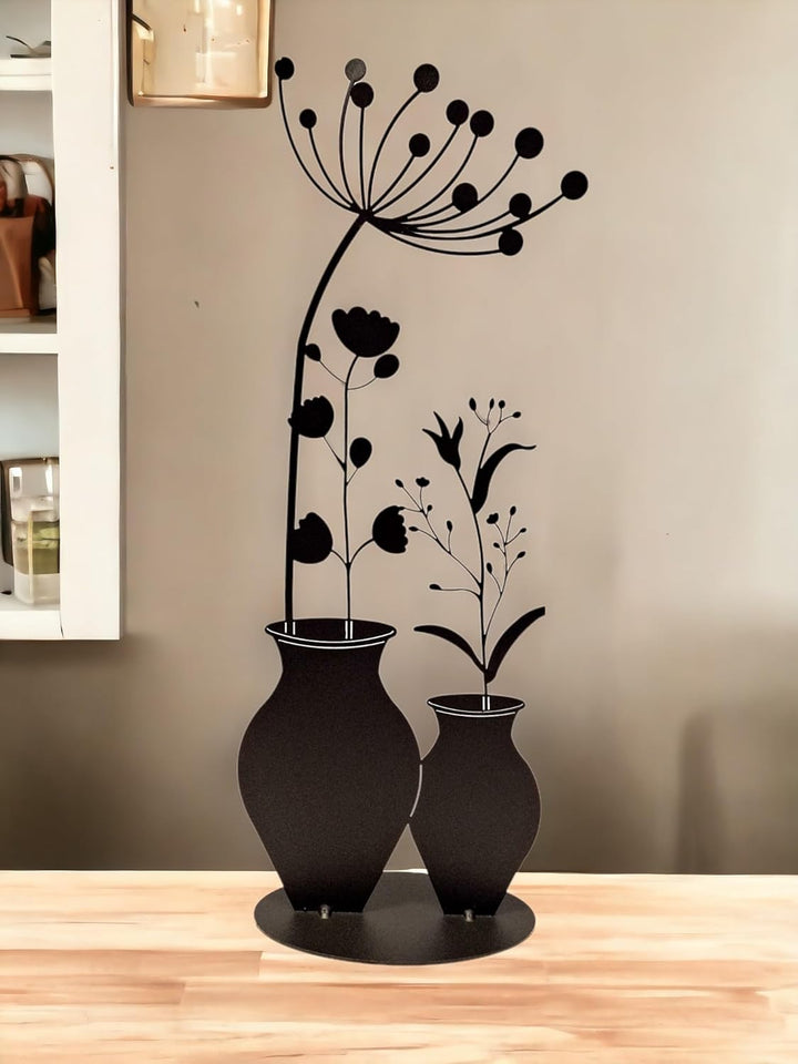 Edelrost Doppelvase Blumen Edelrostblume Metallblume Blume Rost Garten Metall Blumen Vase Deko Dekor