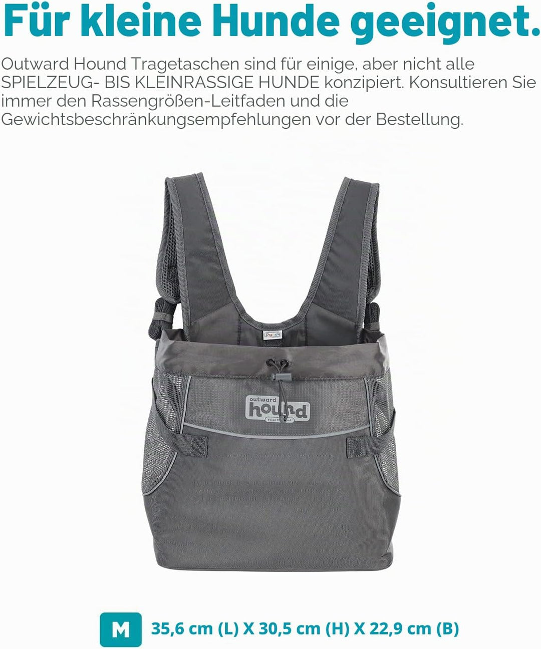 Outward Hound PupPak Hunde-Tragetasche, Grösse M, Grau PupPak Frontträger Medium grau, PupPak Frontt