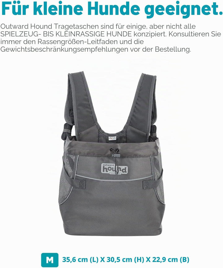 Outward Hound PupPak Hunde-Tragetasche, Grösse M, Grau PupPak Frontträger Medium grau, PupPak Frontt