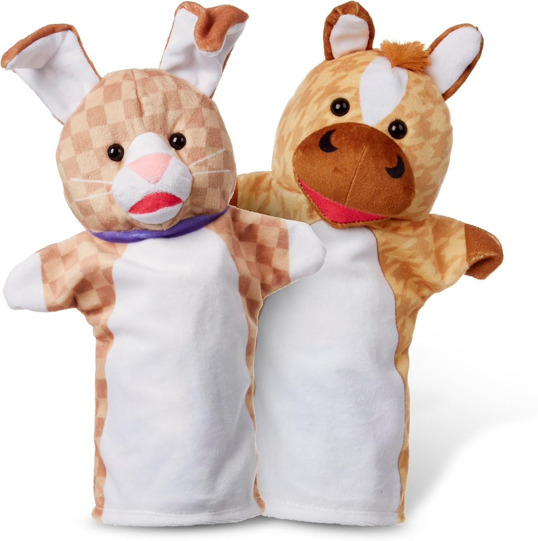 Melissa & Doug Tierfreunde-Handpuppen, 6er-Set (Katze, Hund, Pferd, Papagei, Schildkröte, Hase, Pfer