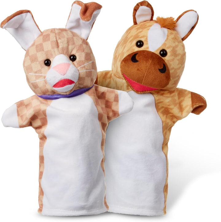 Melissa & Doug Tierfreunde-Handpuppen, 6er-Set (Katze, Hund, Pferd, Papagei, Schildkröte, Hase, Pfer