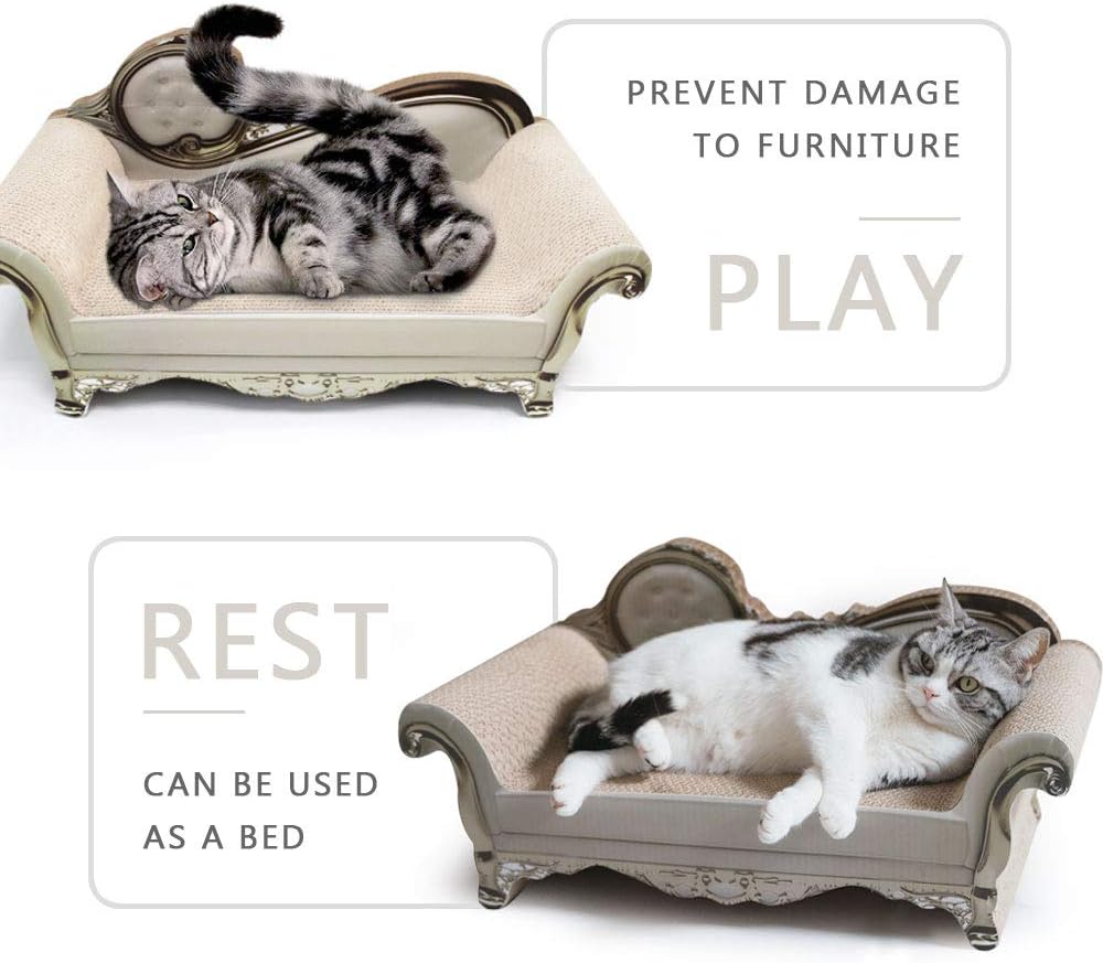 SONGWAY Kratzbrett für Katzen aus Pappe – Sofaform Wellpappe Kratzmöbel, Kratzspielzeug , Kratzloung