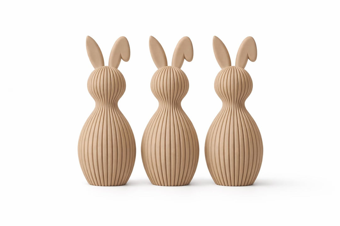 ALBA Hasen Deko 3er Set 12 cm – 3D Druck Deko Figuren im Skandinavischen Stil – Moderne Osterdeko Mi