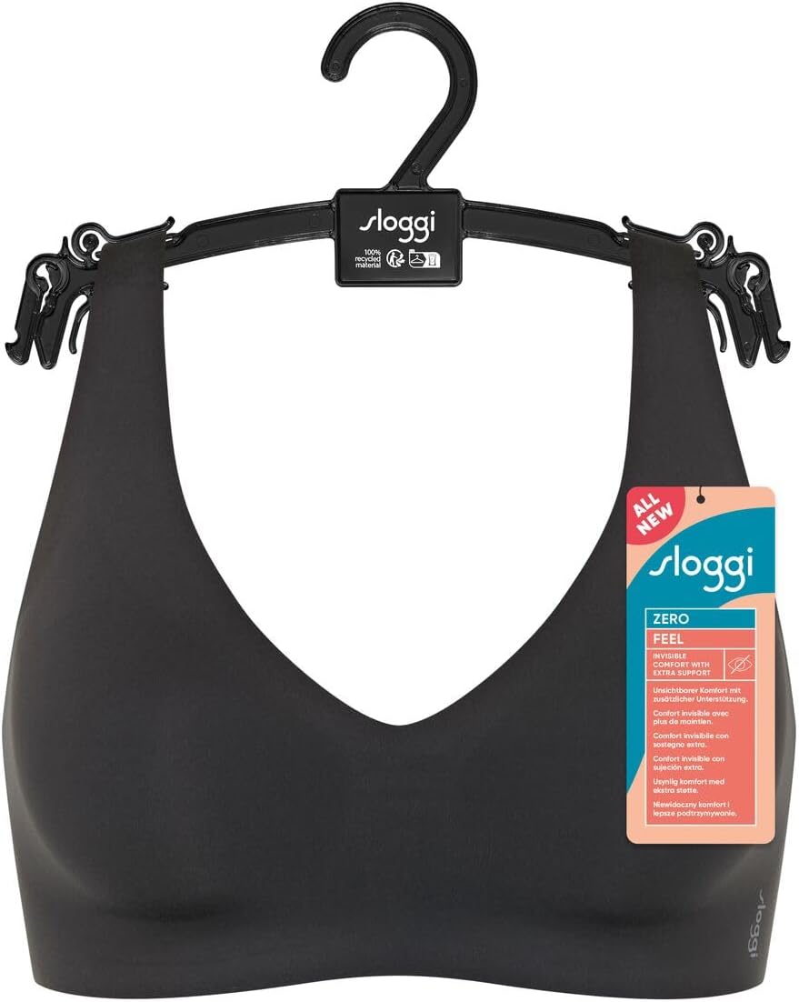 Sloggi - Zero Feel 2.0 - Damen - BH ohne Bügel - Breite Träger - Atmungsaktiv S Schwarz, S Schwarz