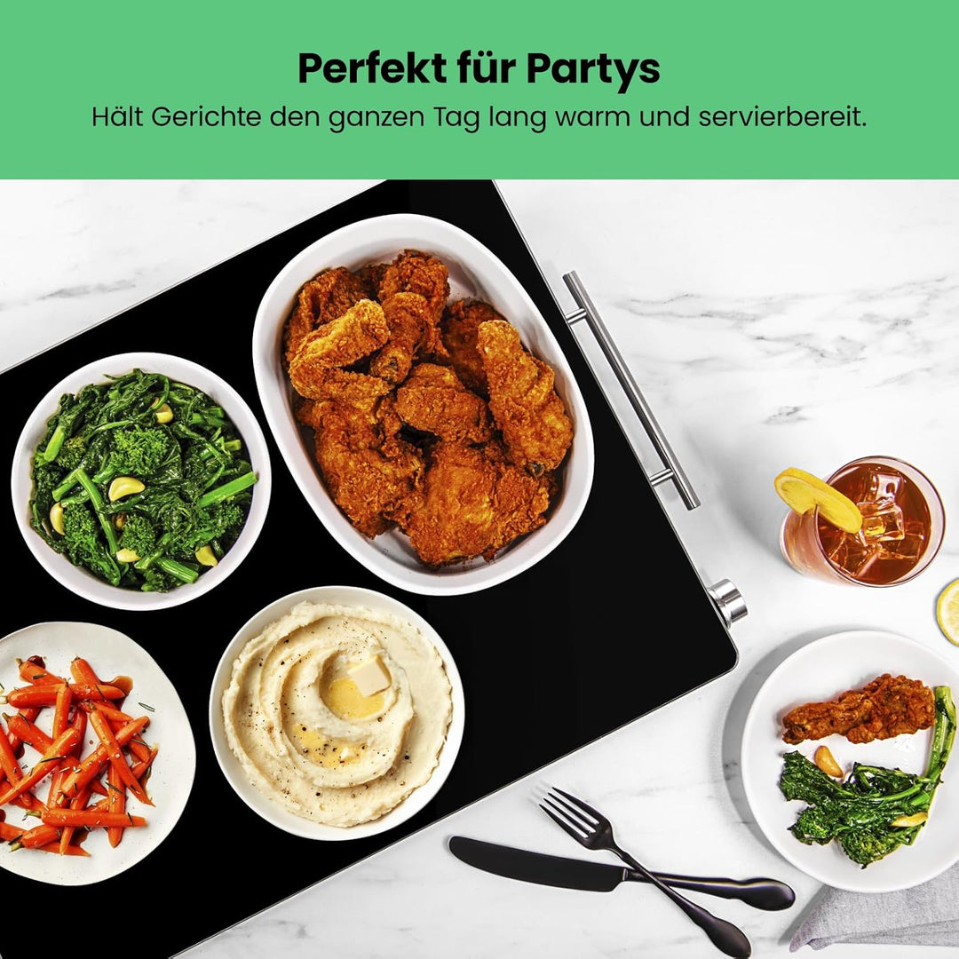 Chefman Elektrische Warmhalteplatte mit Einstellbarer Temperatur, Perfekt für Buffets, Restaurants,