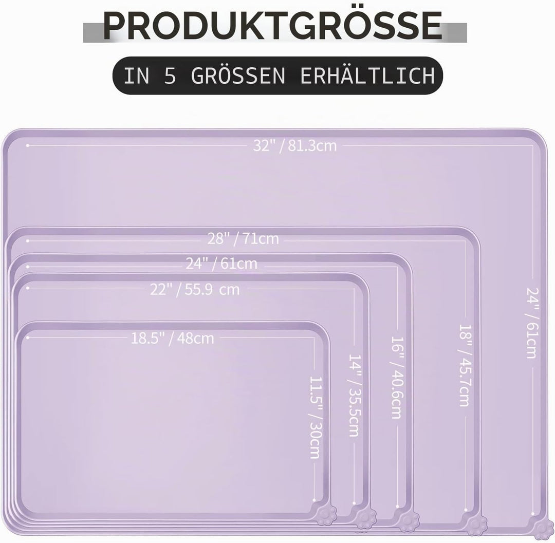 Reopet Hunde- und Katzennapfmatte, wasserdichtes, rutschfestes Silikon, Haustierfuttermatte 53 x 37