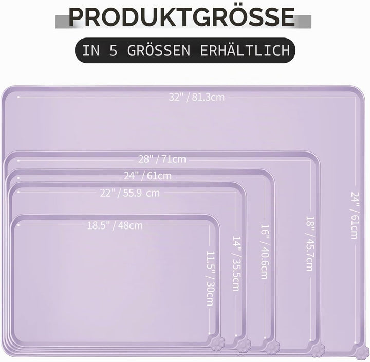 Reopet Hunde- und Katzennapfmatte, wasserdichtes, rutschfestes Silikon, Haustierfuttermatte 53 x 37