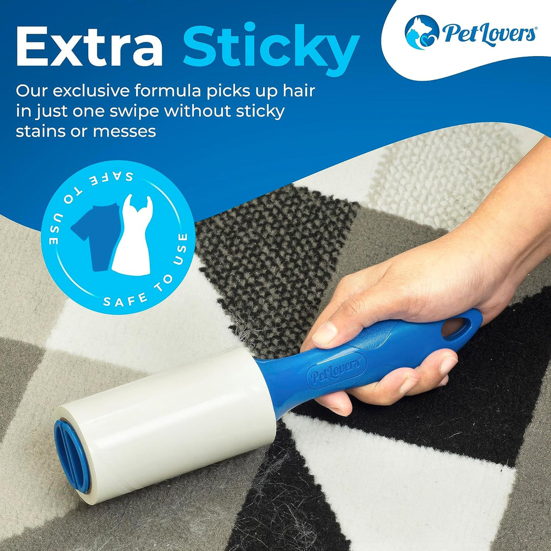PetLovers Extra klebrige Fusselrolle Mega Value Set 720 Blatt für die Tierhaarentfernung Hunde- und