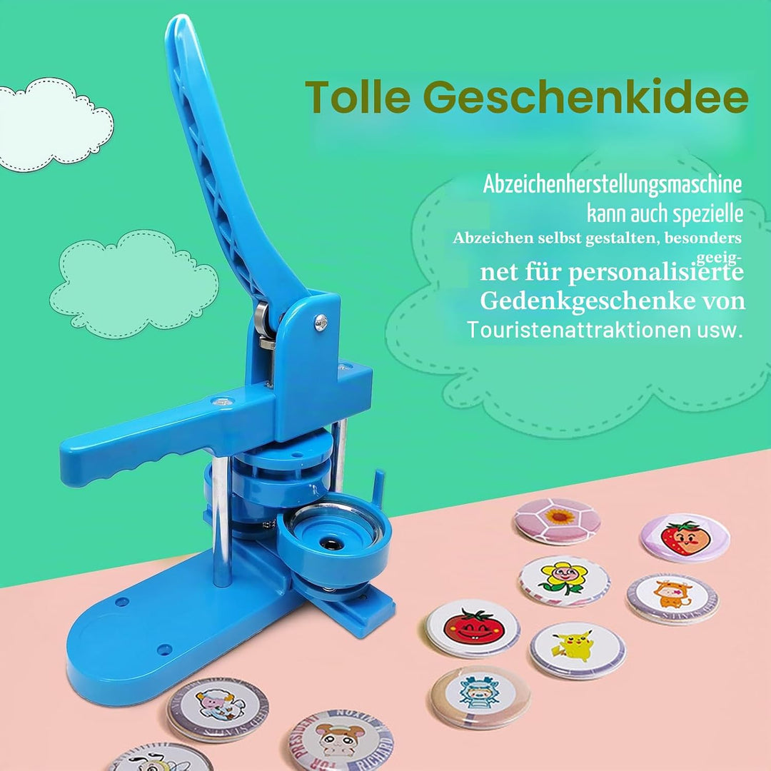 Badge Button Maker Machine (25/32/58mm) 3-in-1 Pin Maker with 300pcs Button Parts, Badge Button Pres
