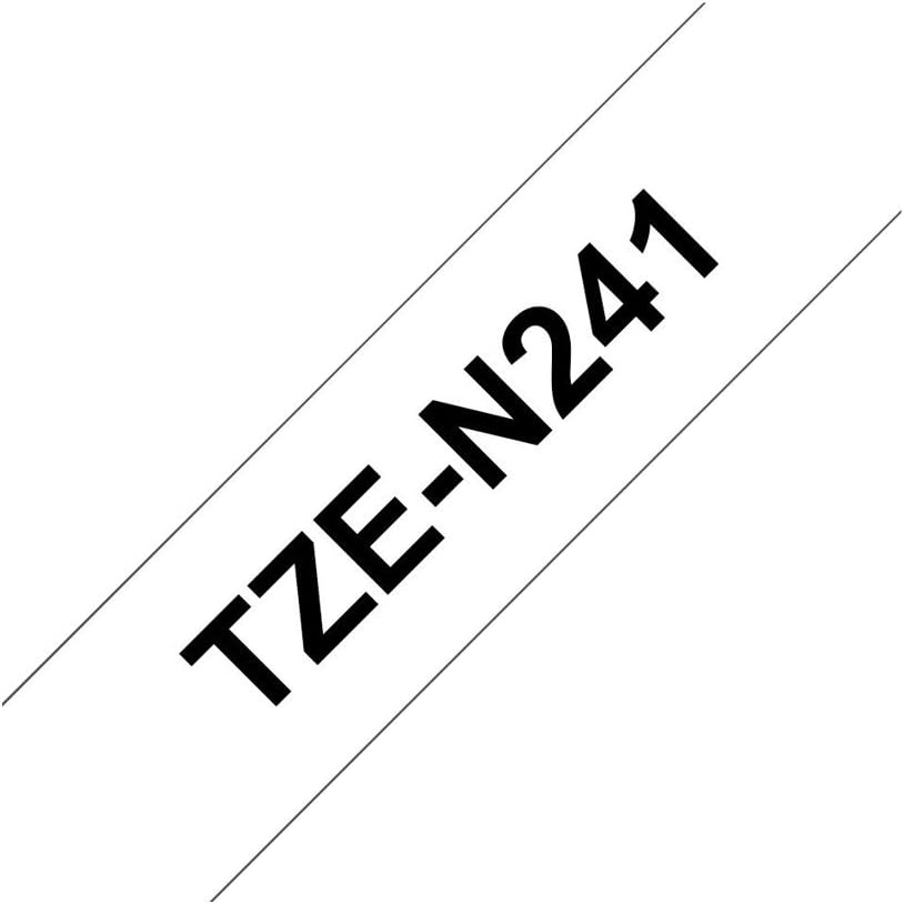 Brother Original P-touch Schriftband TZe-N241 18 mm, schwarz auf weiss (kompatibel u.a. mit Brother
