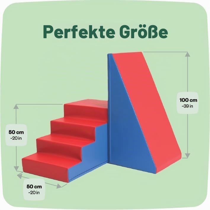 IGLU SOFT PLAY Mega Fun Slider Schaumstoffbausteine Treppe und Rutsche Set XXL für Kinder ab 2 Jarhe