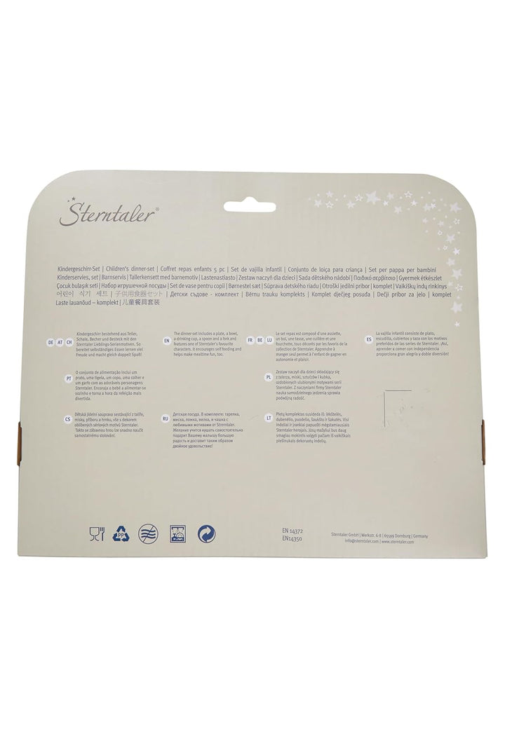 Sterntaler Geschirrset Fuchs Filou - 5-teilig - modische, eckige Form mit Druckmotiv - Teller, Schal