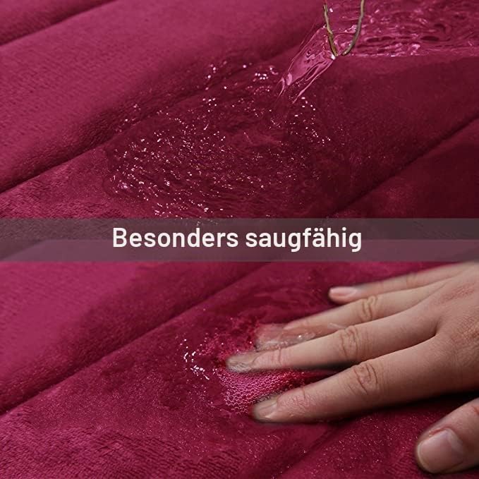 Homaxy Memory Foam Badezimmer Badteppich Saugfähige Rutschfester Badvorleger Waschbar Badematte- 43
