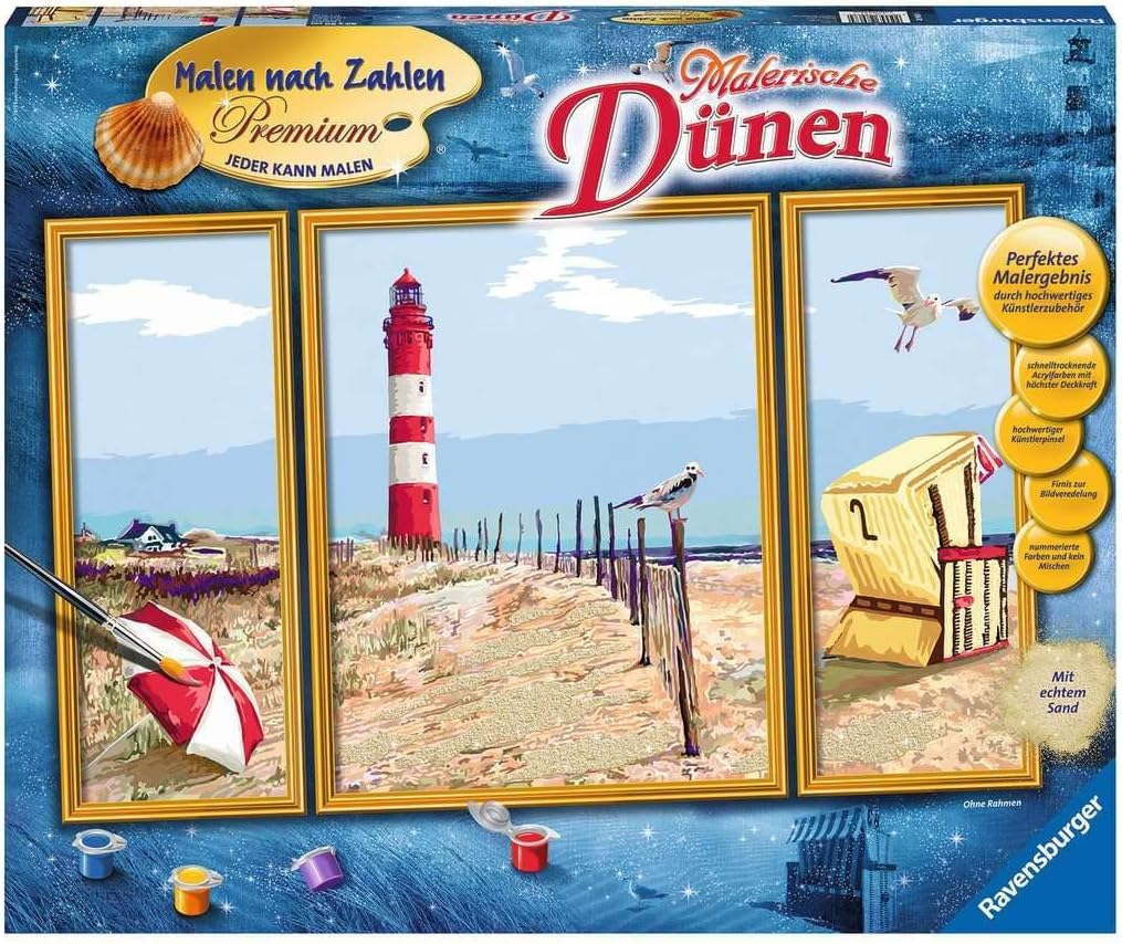 Ravensburger Malen nach Zahlen 28968 - Malerische Dünen - Für Erwachsene und Kinder ab 14 Jahren Alt