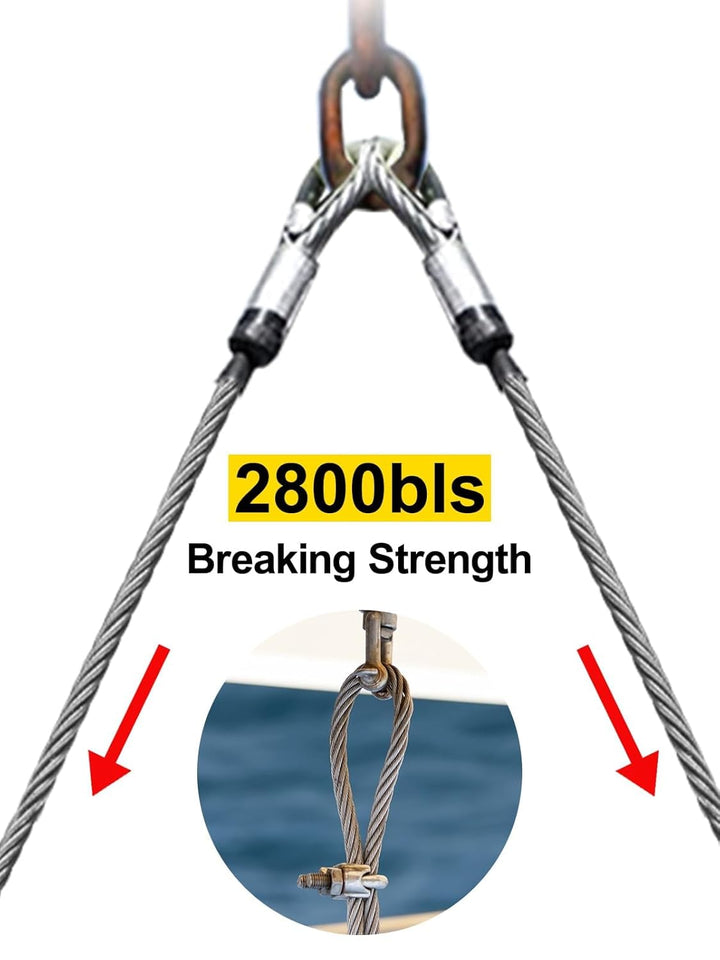 TooTaci 5mm T316 Edelstahlseil, 30M /5mm Drahtseil, Schwerlast-Geländerset – 7×19 Litzen Marinequali