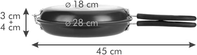 Tescoma PRESTO Doppelpfanne ø 26 cm I Vielseitige 2-in-1 Bratpfanne mit Antihaftbeschichtung I Ideal