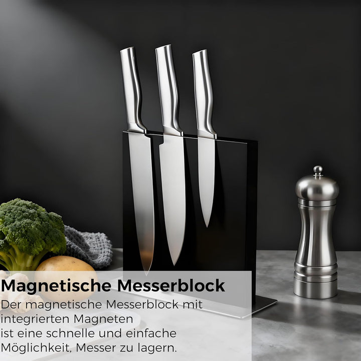 Magnetischer Messerblock aus Edelstahl-Magnetische Messerhalterung Doppelseitiger Messerhalter in Sc