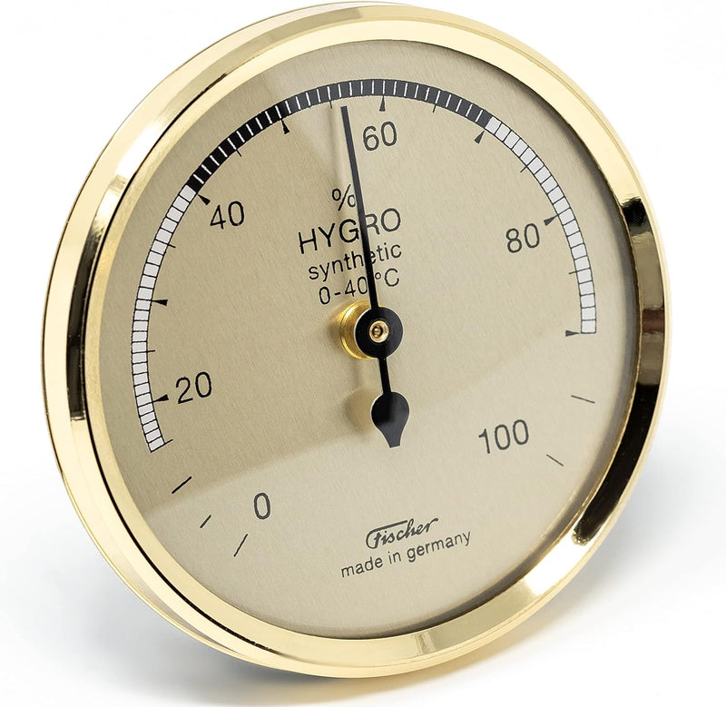 Fischer 150MS - Synthetic-Hygrometer - 68mm Luftfeuchtigkeitsmesser mit messing-farbenem Kunststoffg