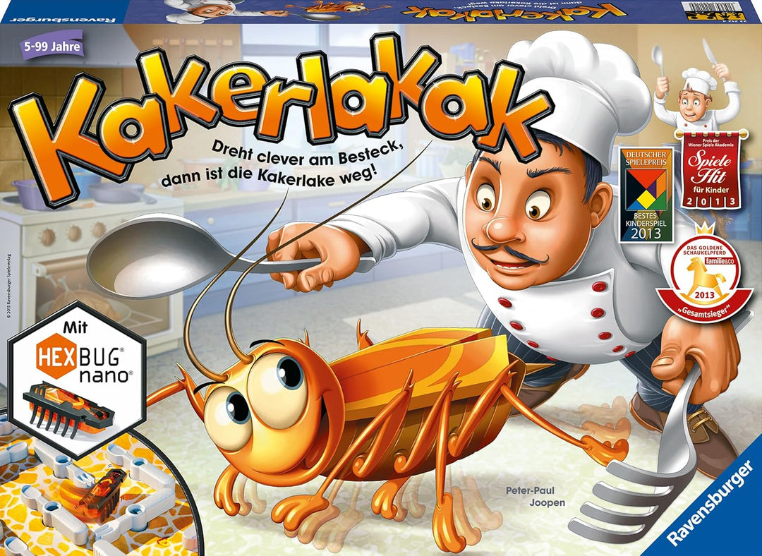 Ravensburger 22212 - Kakerlakak - Aktionsspiel mit elektronischer Kakerlake für Gross und Klein, Fam