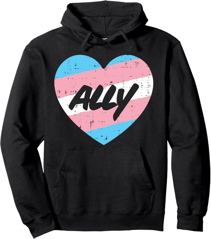 Ally Transgender Heart Transsexual Trans Pride Men Women Pullover Hoodie