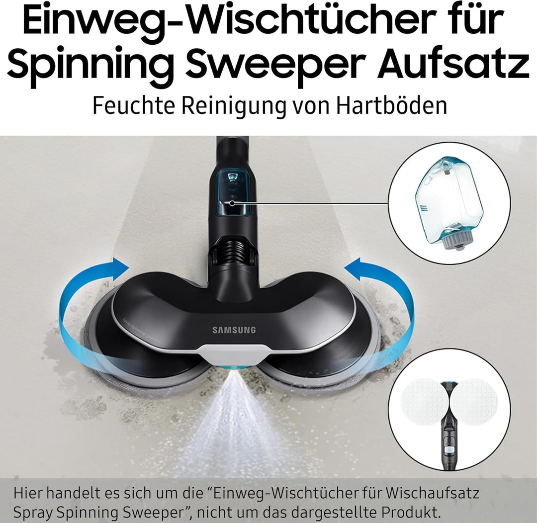 Samsung Einweg-Wischtücher für Wischaufsatz Spray Spinning Sweeper, Ø 17 cm, 20 Stück, Weiss, VCA-SP