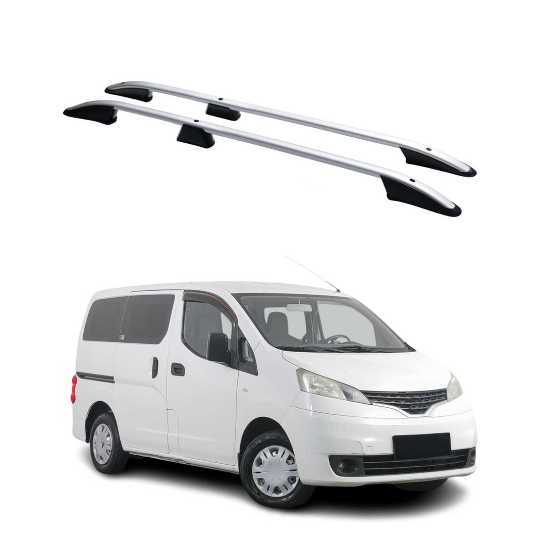 OMAC Dachreling Dachgepäckträger kompatibel mit Nissan NV200 2010-2024 Aluminium Silber 2X, Elegance