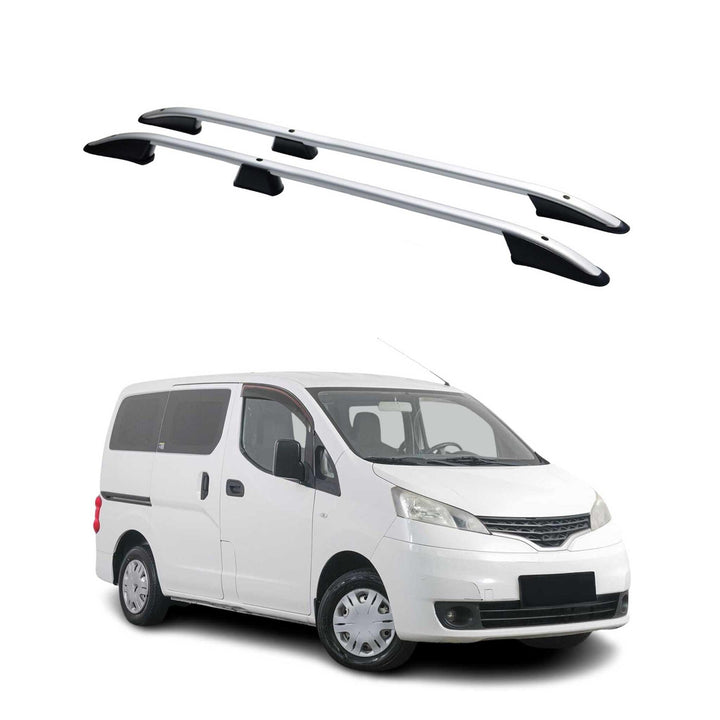 OMAC Dachreling Dachgepäckträger kompatibel mit Nissan NV200 2010-2024 Aluminium Silber 2X, Elegance