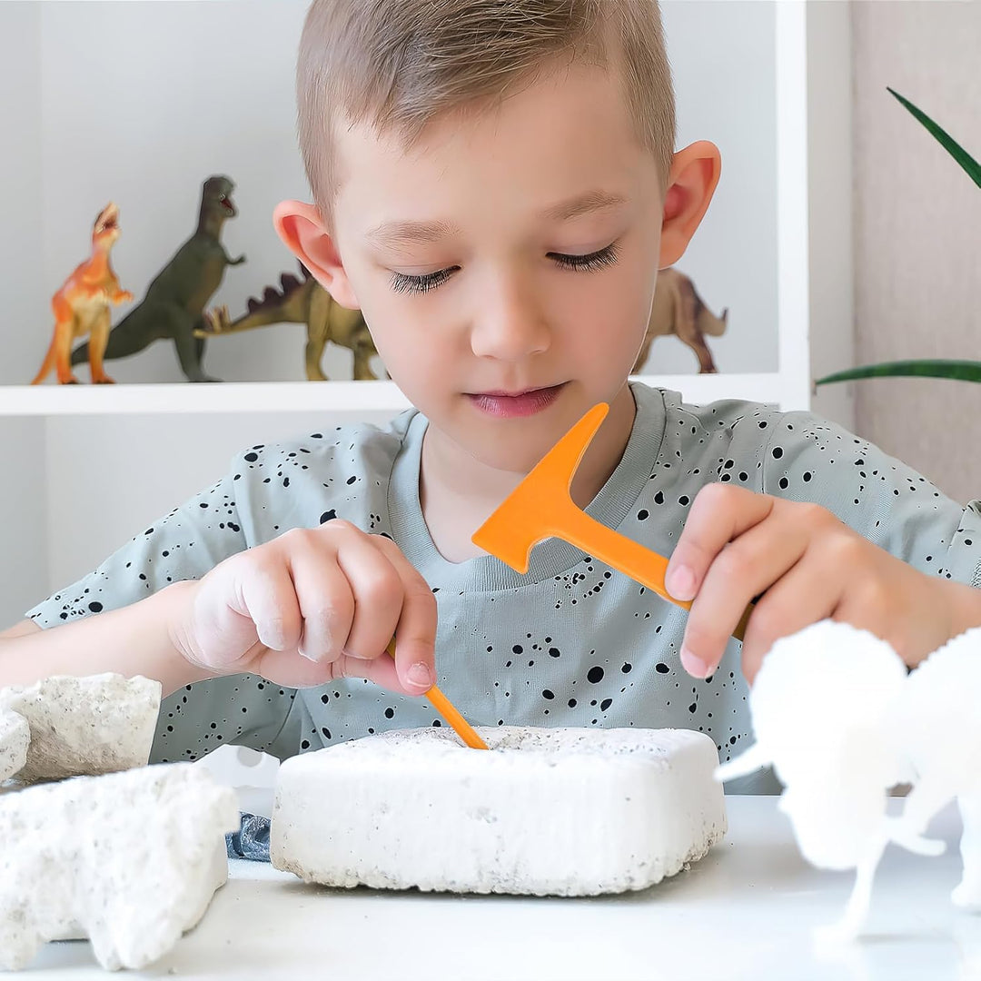 BESTonZON Kinderwerkzeuge Set Ausgrabungsset Mit Hammer Meissel Pinsel Schaber 3 Stück Entdeckerspie