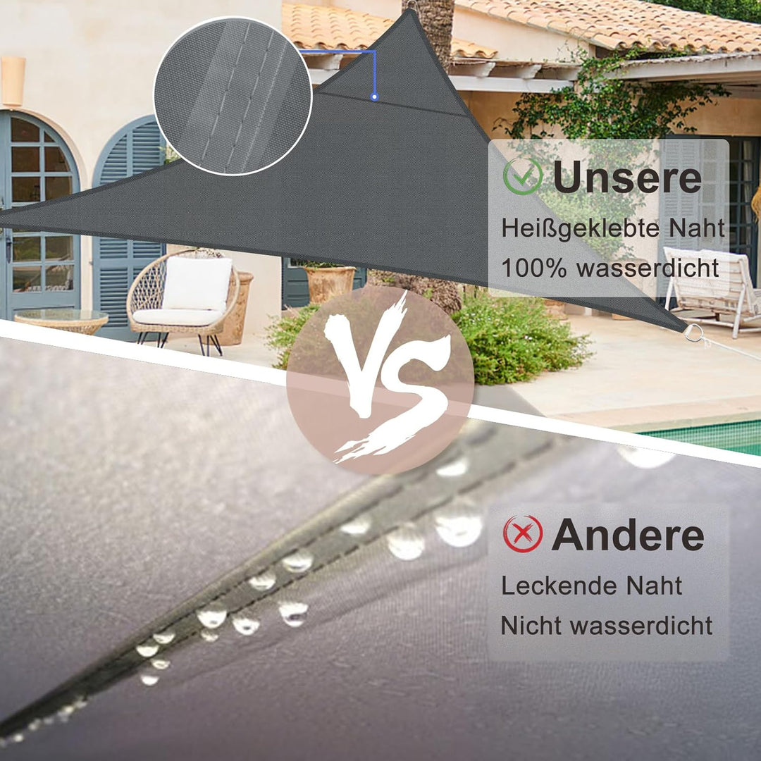 SUNNY GUARD Sonnensegel Dreieck 4x4x4m Wasserdicht Sonnenschutz Wetterschutz Segel Baldachin UV Schu