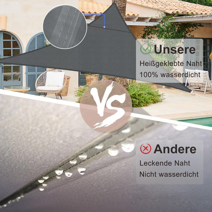 SUNNY GUARD Sonnensegel Dreieck 4x4x4m Wasserdicht Sonnenschutz Wetterschutz Segel Baldachin UV Schu