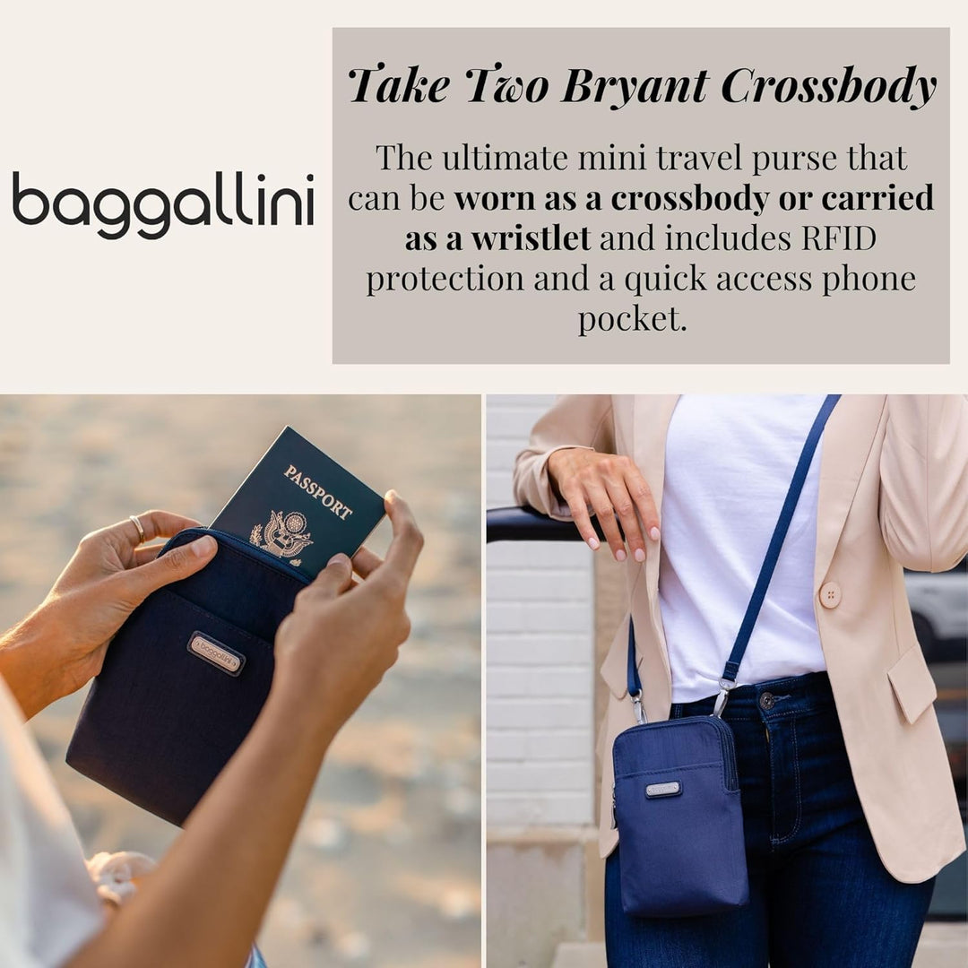 Baggallini Damen Take Two RFID Bryant Crossbody, Einheitsgrösse Midnight Blossom, Midnight Blossom
