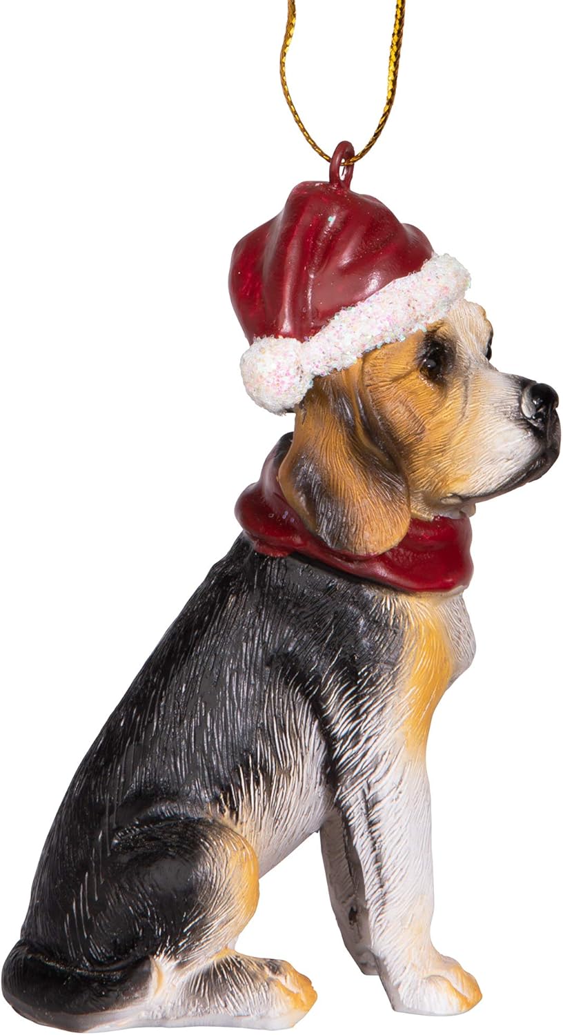 Design Toscano Beagle Festlicher Hund Weihnachtsbaumornament Weihnachtsdeko, Polyresin, vollfarbe, 8