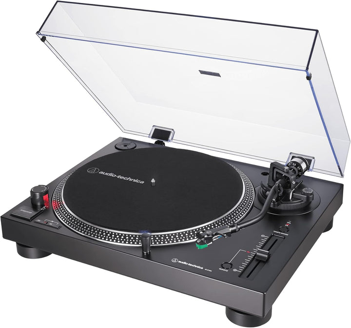Audio-Technica AT-LP120XUSB-BK Plattenspieler mit Direktantrieb (Analog & USB), vollständig manuell,