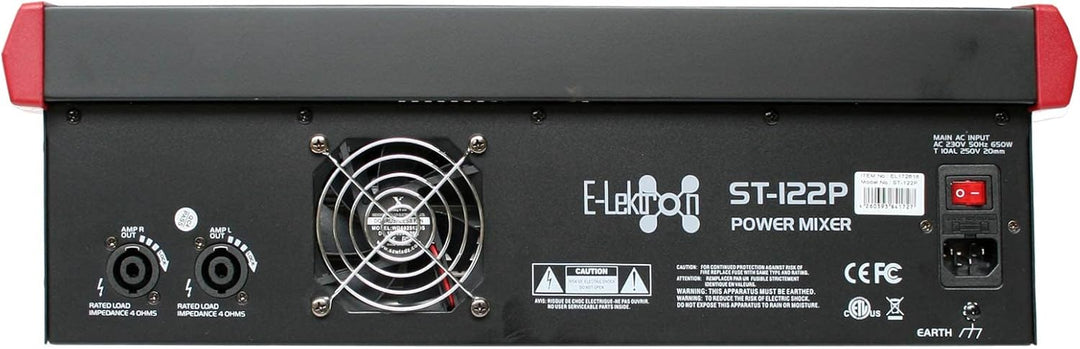 E-Lektron ST-122P Live Power-Mixer 12-Kanal + Stereo MP3/Bluetooth-Kanal Bluetooth Mischpult inkl. 2