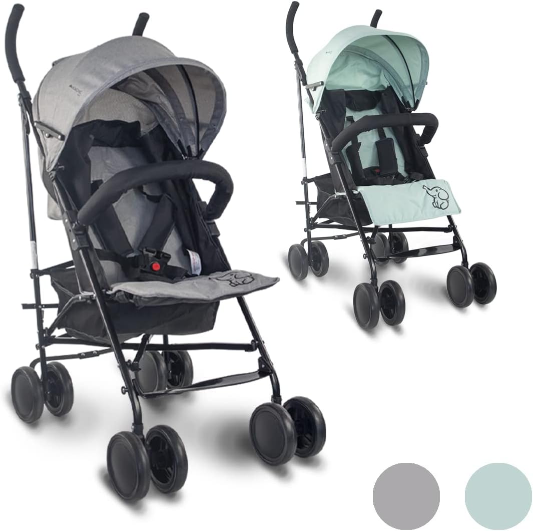 Mobiclinic®, Kinderwagen, Buggy, Elefant, Verstellbare Rückenlehne, Doppeltes Sicherheitssystem, Abn