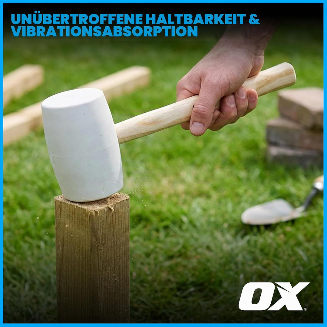 OX Pro White Rubber Mallet - 32 oz 32 oz White, 32 oz White