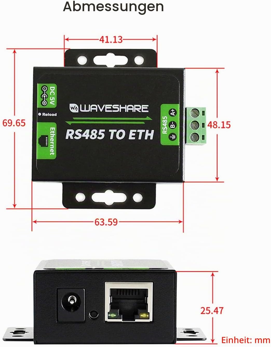 LUCKFOX RS485 to Ethernet Module, RS485 to ETH Single Serial Server, can be Used to Easily Achieve N