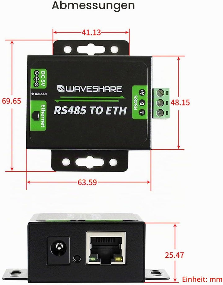LUCKFOX RS485 to Ethernet Module, RS485 to ETH Single Serial Server, can be Used to Easily Achieve N