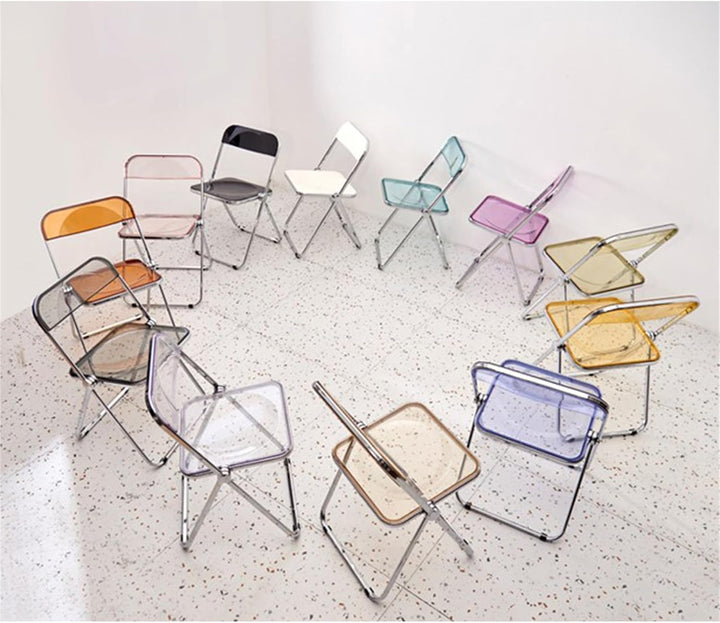 Homewell Esszimmerstühle 1er Set, Alek-Klappstühle mit Chromrahmen Stilvoll, Luxus Transparenter Kla