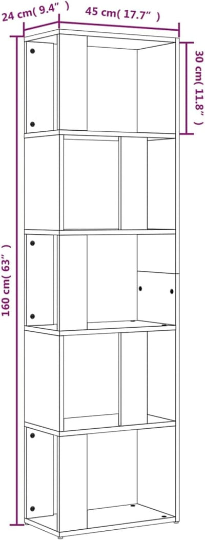 Tidyard Bücherregal Raumteiler Standregal Büroregal Holzregal Regal Aufbewahrungsregal freistehend D