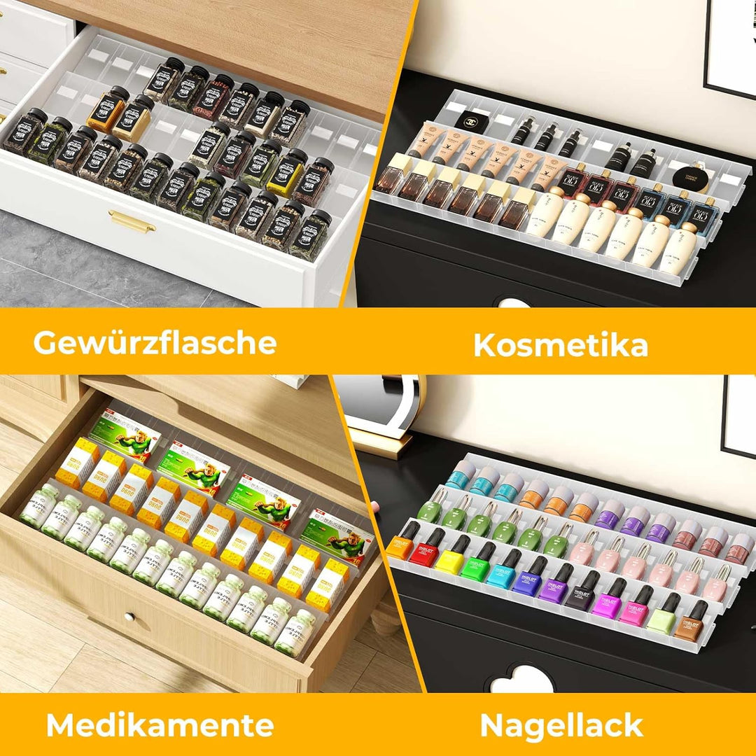 Famhap Gewürz Organizer Schublade, 36 Stück Patchworkable Gewürzregal Schublade, Küchen Organizer sc