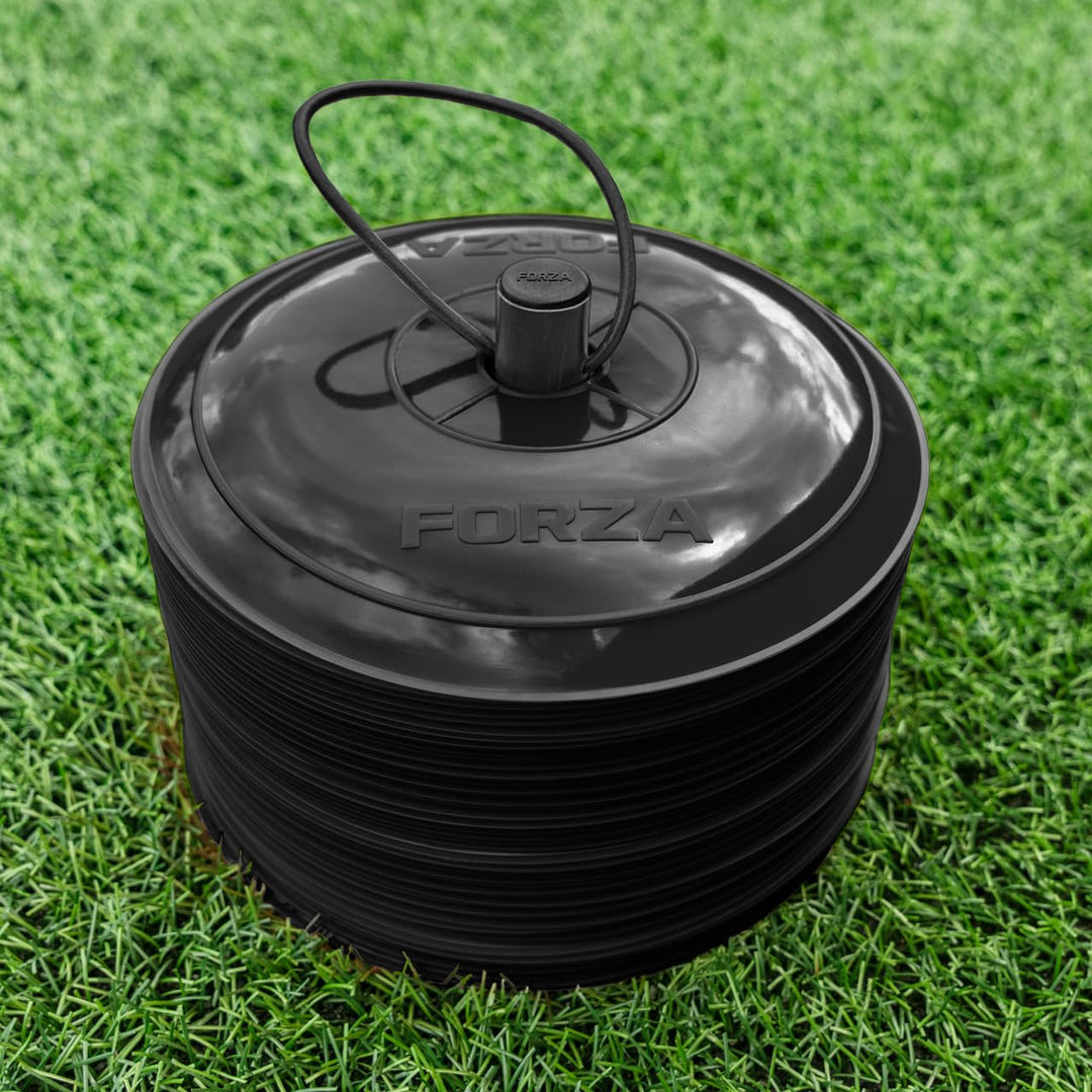 FORZA Fast Flache Trainingsmarkierungshütchen [10 Farben] | 50er-Packung mit 22 cm Breiten, extrem l
