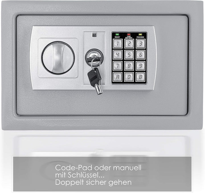 KESSER® Elektr. Tresor | 31x20x20cm | LED-Anzeige | Elektronischer Safe | Doppelbolzenverriegelung |