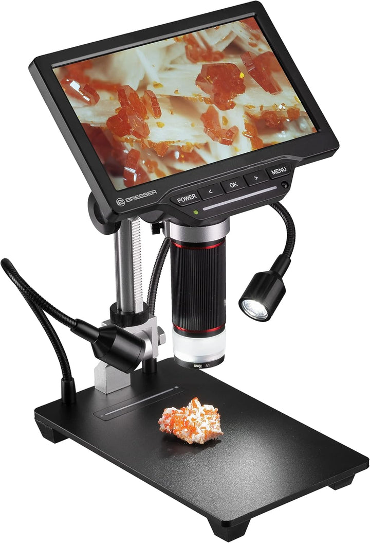 Bresser Digitales Mikroskop 2L mit regelbarem Auflicht, WLAN, hochauflösendem 17,8-cm-(7'')-LCD-Farb