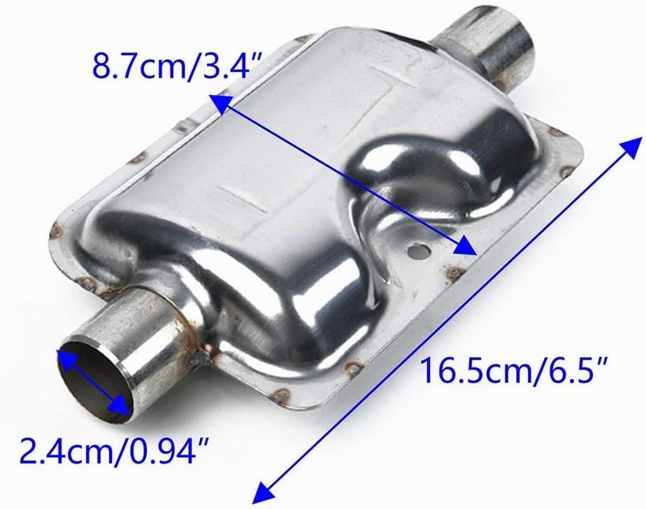 YlRNhe Standheizung Edelstahl Auspuff Schalldämpfer, 24mm Abgasschlauch Schalldämpfer Set Für Autos